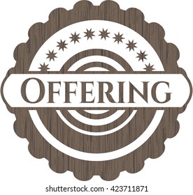 Offering realistic wood emblem