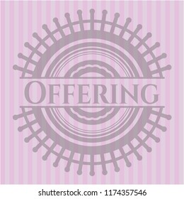 Offering vintage pink emblem