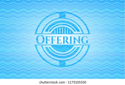Offering water concept badge.