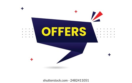 Offers banner template design with white background perfect for showcasing special deals and promotions.