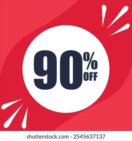 Offer's card red Promotional 90% off