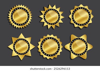 Ofrece el concepto de diseño Gold Badge para fines comerciales.