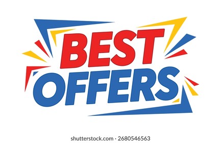 Offers Vector Discount Label with Colorful Starburst Elements for E Commerce Special Promotions Retail Sales Campaign