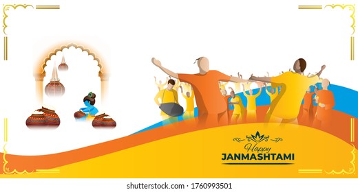 OFFER/SALE BANNER, GREETING  FOR INDIAN FESTIVAL JANAMASHTAMI, VECTOR ILLUSTRATION, FESTIVE BACKGROUND CONCEPT
