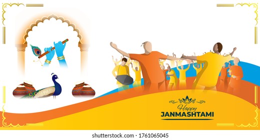 OFFER/SALE BANNER, GREETING  FOR INDIAN FESTIVAL JANAMASHTAMI, VECTOR ILLUSTRATION, FESTIVE BACKGROUND CONCEPT
