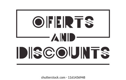 offerts and discounts with hand made font