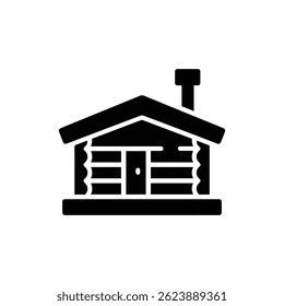 Off-Grid Cabin Icon Black Filled Glyph Line Minimal