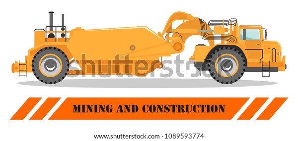 Off-highway truck. Heavy mining machine and\
construction equipment. Vector\
illustration.