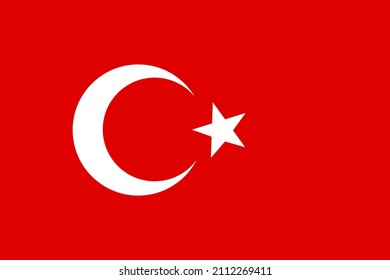 Türkiye Offical Flag (Turkey). Official Colors. Correct Proportion. Banner Design
