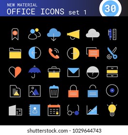 Office 1 linear icons collection