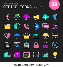 Office 1 linear icons collection