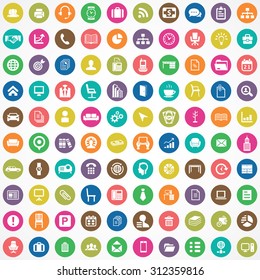 office 100 icons universal set for web and mobile
