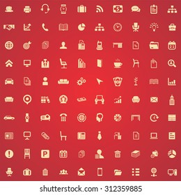 office 100 icons universal set for web and mobile
