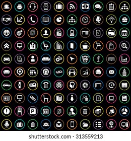 office 100 icons universal set for web and mobile 