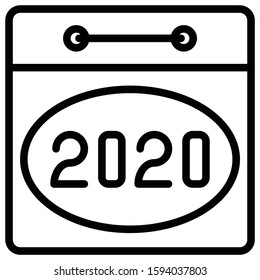 Office 2020 Calendar Concept Vector Icon Design