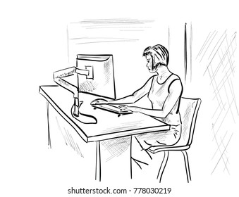 in the office