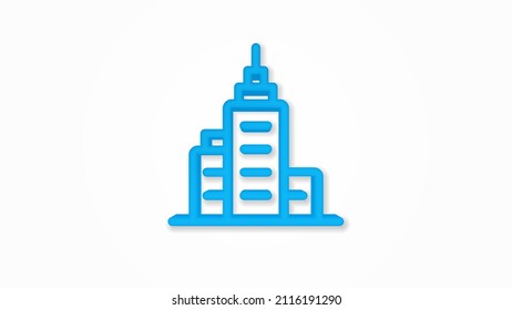 icono de línea realista de office 3d. Ilustración de la vista superior del vector. pictograma de color aislado en fondo blanco
