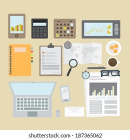 Office accessories, vector format