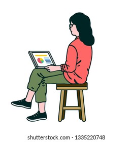 Office Activities - Sitting When Using Laptop