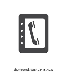 office address book telephone contact supply vector illustration silhouette on white background