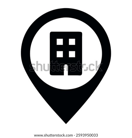 Office address icon circular location GPS navigation