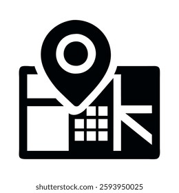 Office address icon map destination corporate location pin