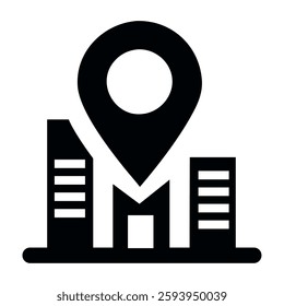 Office address icon metropolitan business location navigation
