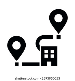 Office address icon small business location map pin