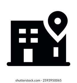 Office address icon workplace location navigation design