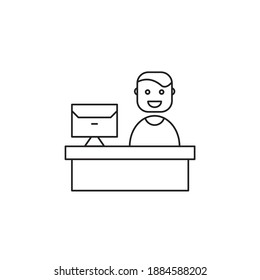 Office administrator icon. An administrator character icon. Vector