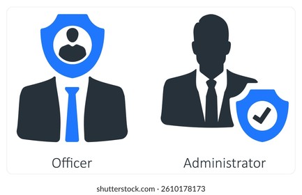 Office and Administrator  icon concept
