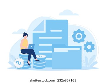 An office administrator trending concept flat illustration