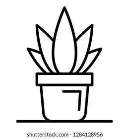 Office aloe vera pot icon. Outline office aloe vera pot vector icon for web design isolated on white background