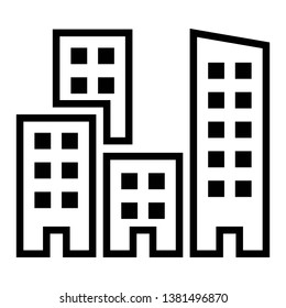 office apartment building icon vector