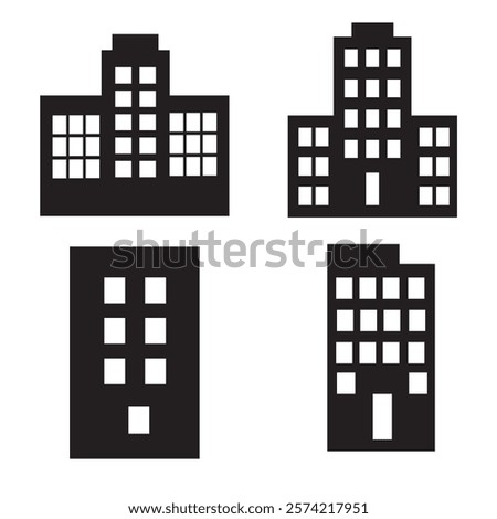 Office apartment building icon vector