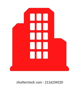 símbolo vector de signo de edificio de oficinas o apartamentos en estilo plano