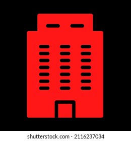 office or apartment building sign vector icon in flat style