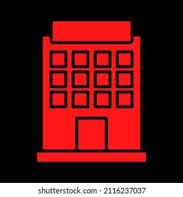 símbolo vector de signo de edificio de oficinas o apartamentos en estilo plano