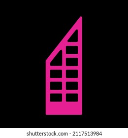símbolo vector de signo de edificio de oficinas o apartamentos en estilo plano