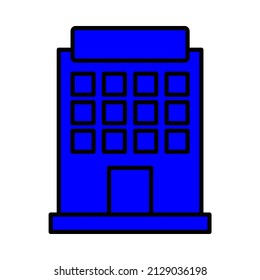 office or apartment building sign vector icon in flat style