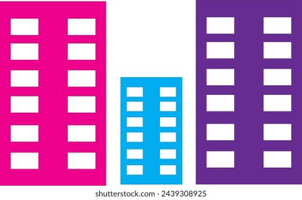 office or apartment building sign vector icon in flat style