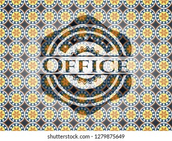 Office arabic badge background. Arabesque decoration.