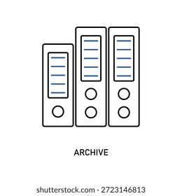 Office Archive Binders for Document Organization, isolated on white background.