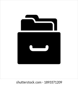 Office archive icon vector graphic illustration