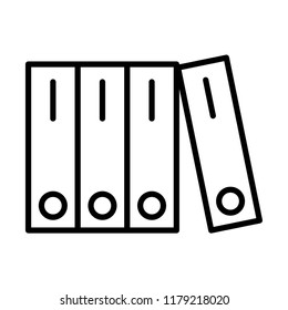 Office archive. Thin line vector icon, isolated on white background. Modern flat style for graphic design, mobile app or web site.