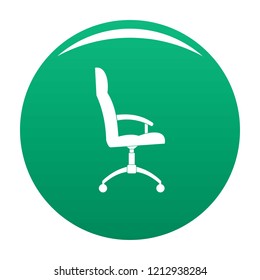 Office armchair icon. Simple illustration of office armchair vector icon for any design green