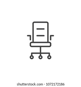 Office armchair outline icon. linear style sign for mobile concept and web design. Computer chair simple line vector icon. Symbol, logo illustration. Pixel perfect vector graphics