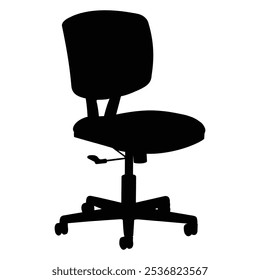 Office Armless Seating Task Chair silhouette vector illustration