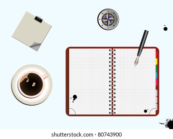 office arrangement, abstract vector art illustration; image contains gradient mesh and transparency