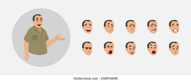 office assistant character with various facial emotions and lip sync. character for custom animation. character for custom animation. stylized character  design for animation.